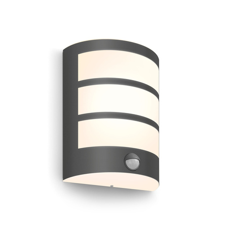 Zahradní lampa LED nástěnná lampa PYTHON IR myGarden 6W 2700K IP44 s pohybovým a soumrakovým senzorem černá PHILIPS