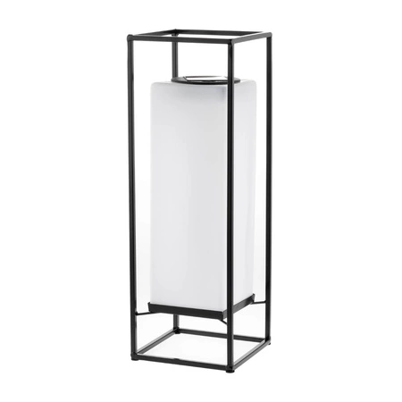 LED solární lampa Venkovní zahradní stojící lucerna 3000K IP44 38cm soumrakový senzor