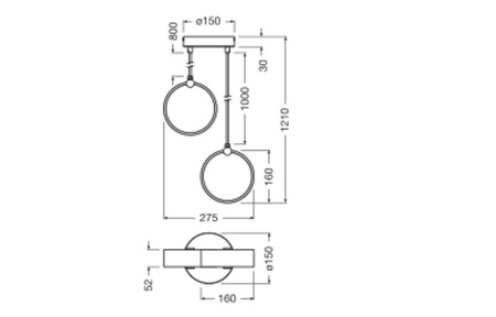 LED dekorativní závěsné stropní svítidlo 14W 930lm 3000K - 4200K - 6500K CCT Black Decor Ledvance