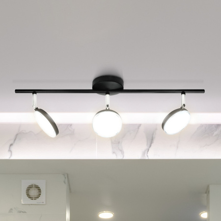 Pásková LED STROPNÍ LAMPA GOLDLUX (Polux) CAPRI 3x5W ČERNÁ 3000K