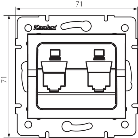 Adaptér internetové zásuvky RJ45 čtvercový černý LOGI Kanlux