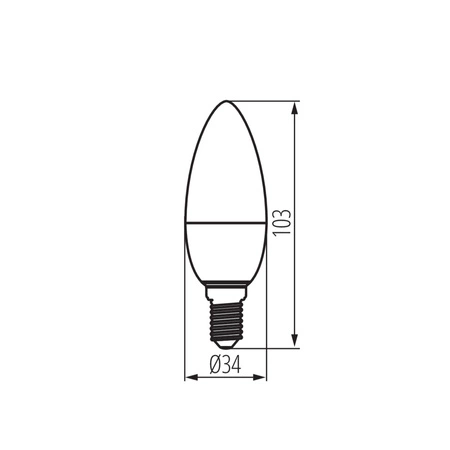 LED žárovka E14 C35 3,4W = 40W 470lm 2700K teplá bílá CRI90 IQ-LED Kanlux