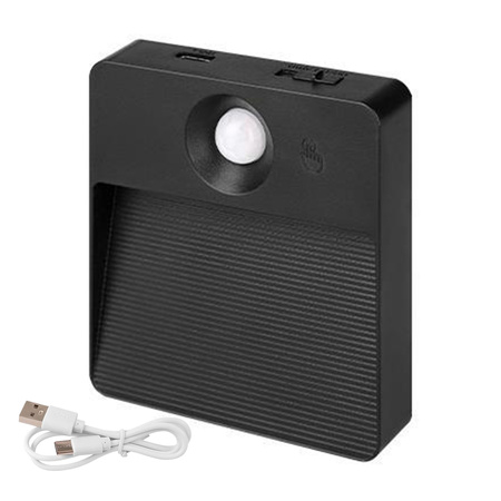 LED dobíjecí lampa 0,6W 85lm 3000/4000/6500K CCT 90° se stmívatelným senzorem pohybu Poli Masterled Black