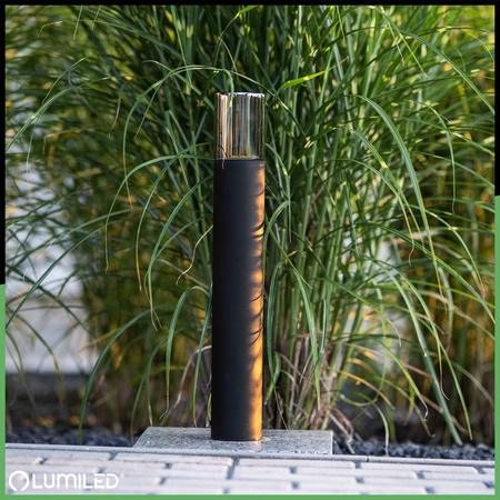 Venkovní stojací stožáry Zahradní lampa pro žárovku E27 Černé sklo IP54 60 cm SALVIA LUMILED