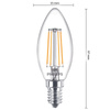 4x LED žárovka E14 svíčka B35 4,3W = 40W 470lm 2700K teplá bílá 300° FILAMENT Essential Philips