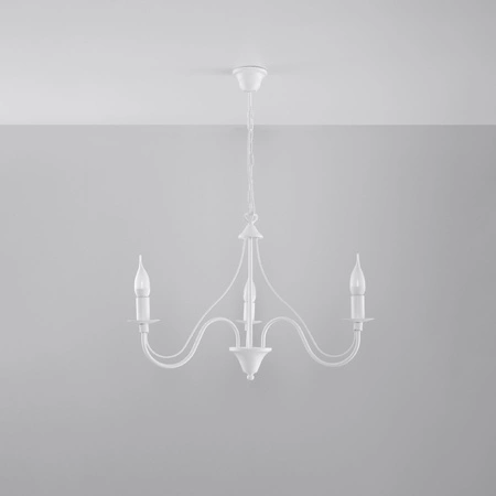 MINERWA Závěsné stropní svítidlo 3 3xE14 Lustr tradiční bílý SOLLUX