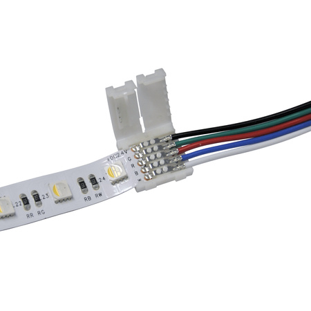 Konektor pro RGBW LED pásky Flexibilní jednostranný 5pinový 12mm bílý Sanico Goldlux