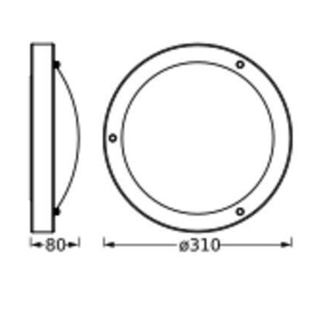 Plafond Koupelnové stropní svítidlo E27 černé IP44 31cm Koupelnové stropní svítidlo Ledvance