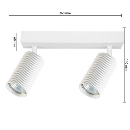 Bodové stropní svítidlo Tuba Reflektor Halogenové svítidlo 2x GU10 Moving White Lucerno Masterled