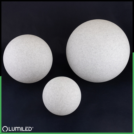 Venkovní lampa E27, KAMENNÁ KOULE LED IP65 40cm LUMILKULA LUMILED