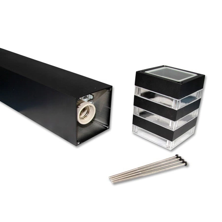 Venkovní zahradní lampa E27 ČERNÝ SLOUP Čtverec 50cm