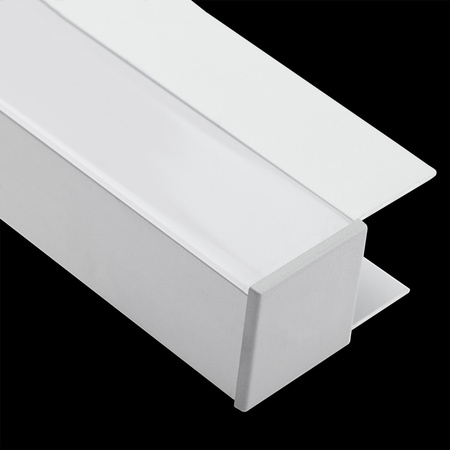 Nábytkový Eloxovaný Hliníkový Profil pro LED Pásky KM48, Stříbrný 1m + Mléčná Krytka + Záslepky LUMILED
