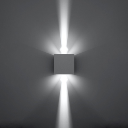 Exteriérové povrchové svítidlo LUCA LED 6W 3000K IP54 Nástěnné svítidlo horní/spodní kostka bílá SOLLUX