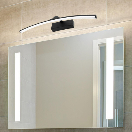 Lampa nad zrcadlem LED nástěnné svítidlo Koupelna IP44 12W Černá 50cm TERRA