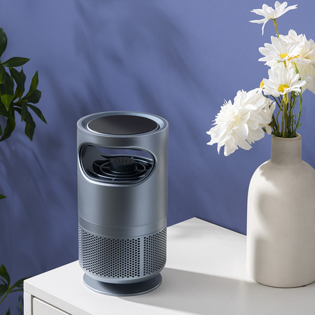 UV lampa s insekticidní pastí Elektrická stojící lucerna s ventilátorem 8xSMD 5W LED šedá VA0193 VAYOX