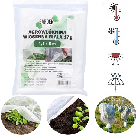 Agrotextilní kryt pružiny 1.1 x 5 m 17g Bílá