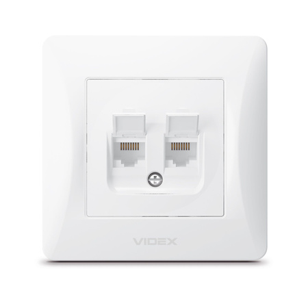 Dvojitá počítačová zásuvka RJ45 pod omítku bílá BINERA VIDEX