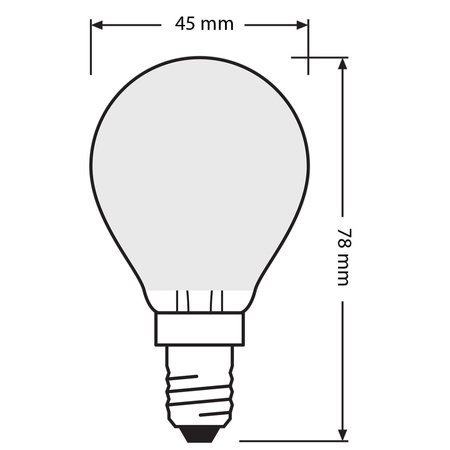 E14 P45 LED žárovka 4W = 40W 470lm 2700K Teplá bílá 300° vlákno OSRAM STAR