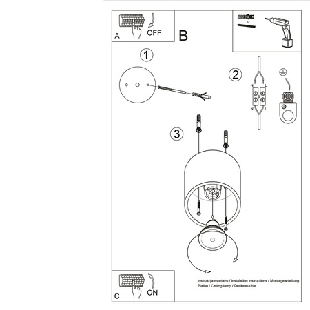 Stropní svítidlo pro povrchovou montáž ORBIS 1 Spot Tuba GU10 Gold Minimalist SOLLUX