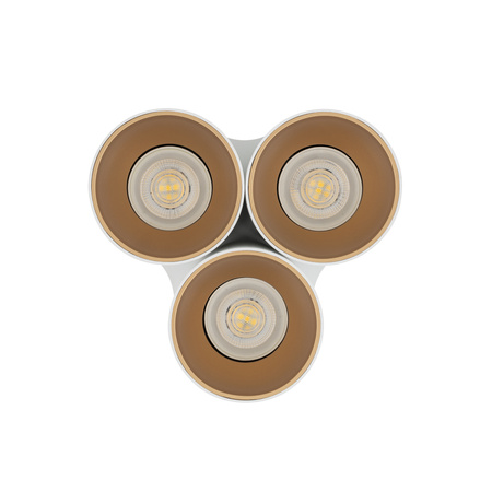 EYE TONE III Plafondová lampa 7666 Nowodvorski Bílo-zlatá 3xGU10 Stropní bodové svítidlo Moderní