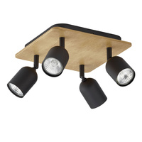 TOP WOOD Spot Black Dřevěné klasické stropní svítidlo 4xGU10 3293 TK Lighting