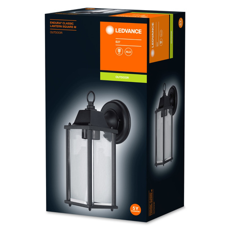 Venkovní zahradní nástěnná lampa E27 LANTERN ke STAŽENÍ Černá lampa Endura LEDVANCE