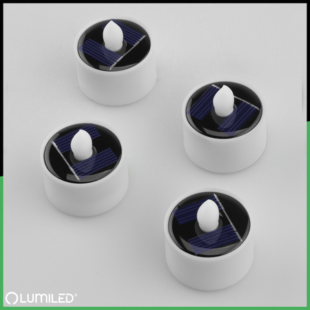 4x Solární zahradní LED, lampa Svíčka Plamen 3000K IP44 FERO LUMILED