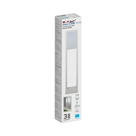 Zahradní tyčová lampa 10W 6400K IP65 bílá čipová Samsung VT-33 V-TAC
