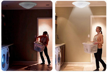 2x E27 Plafon LED Stropní svítidlo, snímač pohybu a soumraku DALLAS LUMILED