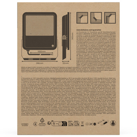 LED reflektor 100W 15000lm 4000K IP66 černý se soumrakovým senzorem LEDVANCE Floodlight