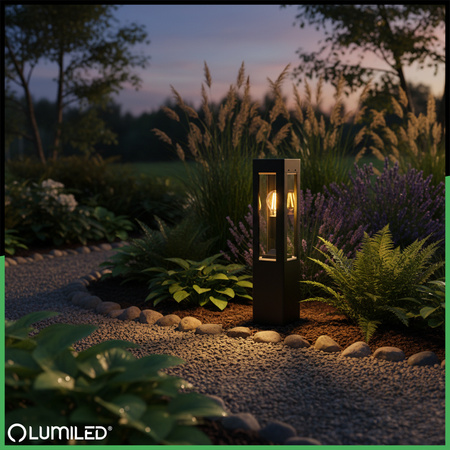 Venkovní zahradní lampa E27, LED sloupek 50cm TILIA LUMILED