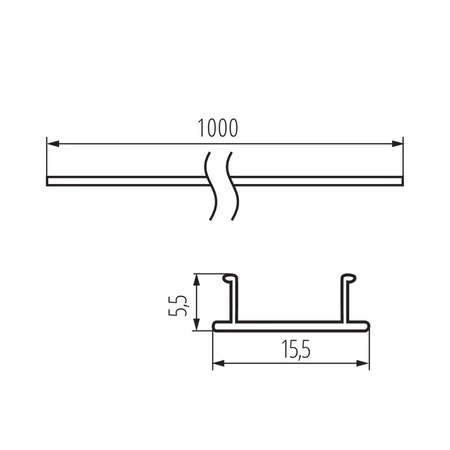 Profilový difuzor pro hliníkové lineární moduly 1m White SHADE Kanlux