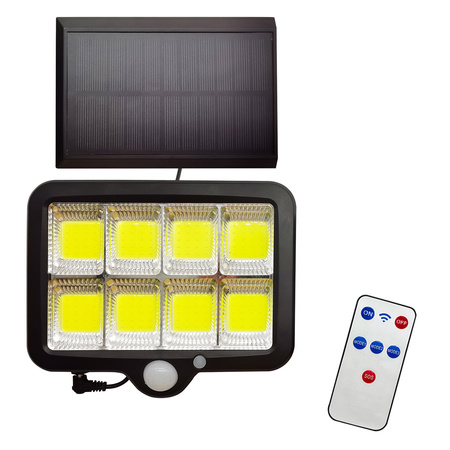 Solární LED Reflektor s Duskovým Senzorem IP44 180lm 6000K + Dálkový Ovladač