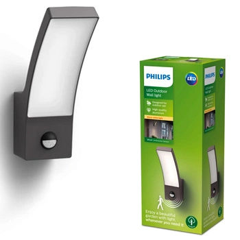 Zahradní lampa LED nástěnná lampa SPLAY IR myGarden 12W 4000K IP44 s pohybovým a soumrakovým senzorem antracit PHILIPS