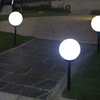 LED solární zahradní lampa s hroty bílá koule 25 cm