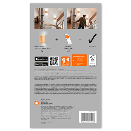 Nástěnné svítidlo SMART+ WIFI Chytré nástěnné svítidlo 12W ORBIS SWAN WOOD LEDVANCE