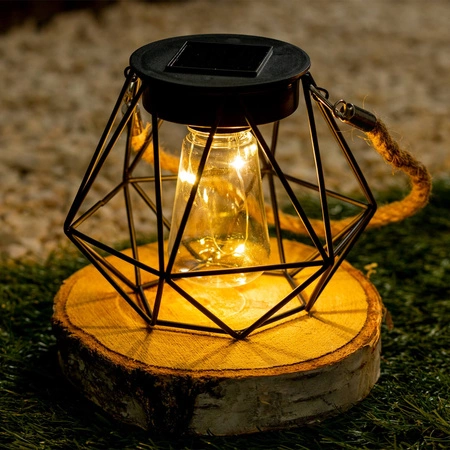 LED solární závěsné svítidlo Venkovní zahradní lucerna 3000K IP44 soumrakový senzor