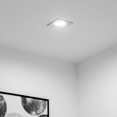 Halogenové svítidlo pod omítku Pevné čtvercové svítidlo PAVO Chrome Sheet MR16 GU10 LUMILED