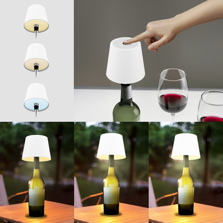 Stolní stolní lampa Noční zátka na láhev vína USB CCT 3 barvy SALCO White LUMILED
