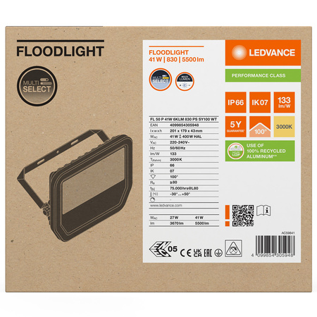 LED reflektor 41W 5500lm 3000K IP66 bílý LEDVANCE reflektor