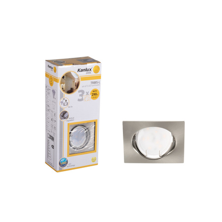 Sada 3x LED bodových svítidel pro zápustnou montáž nastavitelných GU10 Chrome Tribis Kanlux