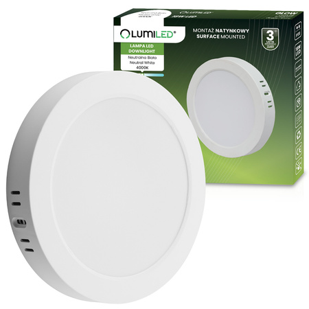 Stropní svítidlo LED pro povrchovou montáž 18W Round 4000K GLOW White LUMILED