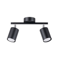 LEMMI 2 2xGU10 Black Minimalistické stropní svítidlo SOLLUX
