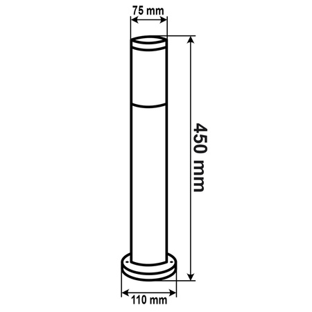 Venkovní zahradní lampa E27 BLACK POST 45 cm s pohybovým a soumrakovým senzorem