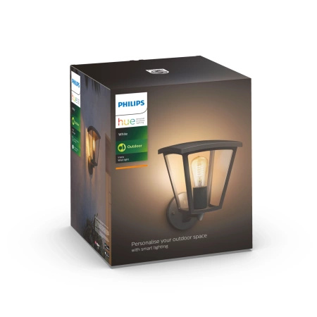 INARA E27 IP44 LED fasádní nástěnné svítidlo lucerna černá PHILIPS HUE