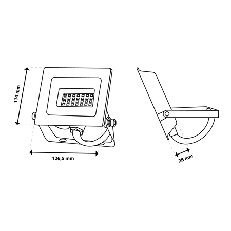 LED Reflektor 20W, 1800lm 6500K IP65 Černá ZUNA2 LUMILED