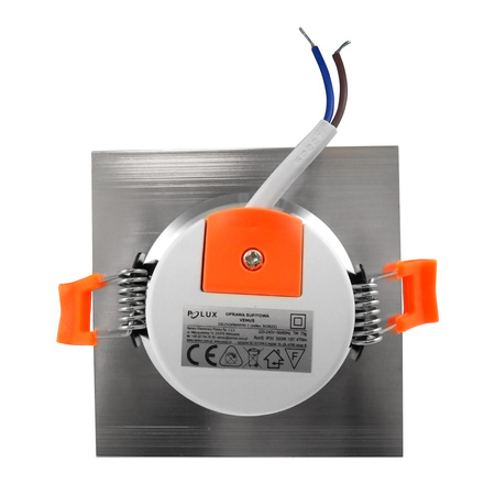 Čtvercové vestavné svítidlo VENUS LED stříbrná 7W 570lm Teplá bílá 3000K GOLDLUX (Polux)