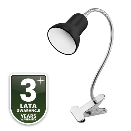 Stolní lampa Stolní nastavitelná DONA Školní noční světlo E27 Klip Černá LUMILED