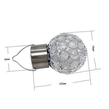 LED solární zahradní lampa KULA Sádra 8cm LED RGB závěsná Volteno