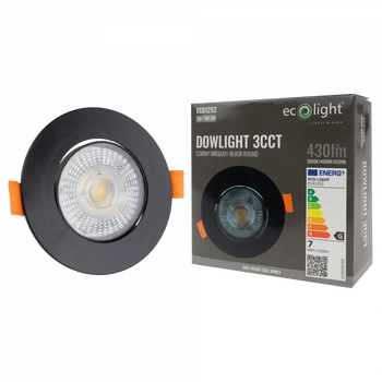 Vestavné LED svítidlo pro zapuštěnou montáž 3W / 5W / 7W CCT Black Round DOWNLIGHT Ecolight